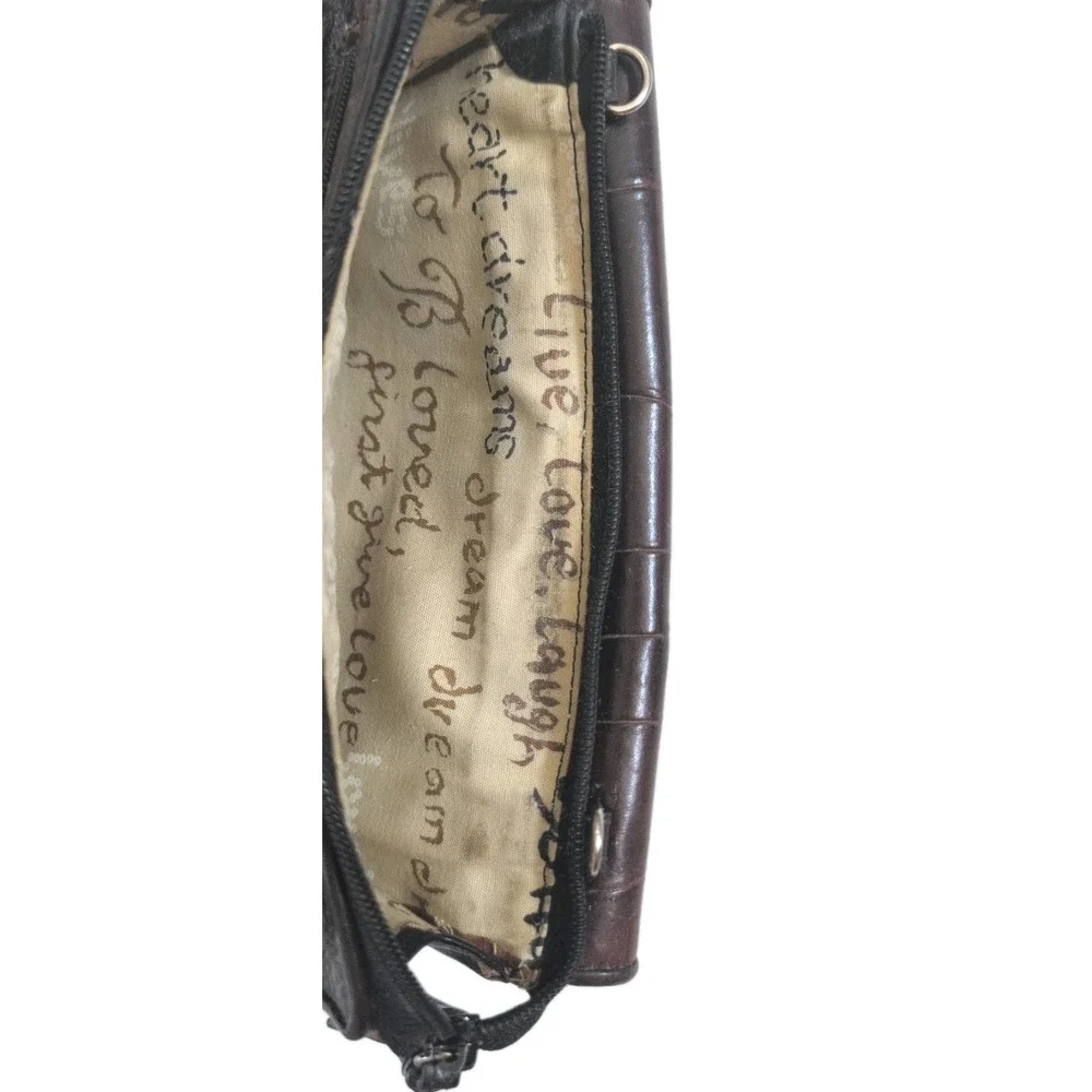 Vintage BRIGHTON Womens Leather Multi Pocket Brown Bag - NO STRAP